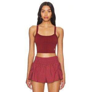 FREE PEOPLE All Clear Cami Solid in Sour Cherry Size X-Small/Small